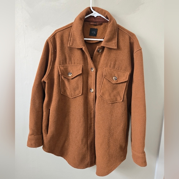 RDI Brown Oversized Shacket Womens Size Large - Picture 1 of 7
